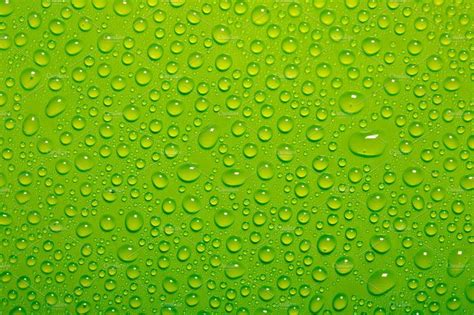 Water Drops On Green Background Featuring Green Background And Drop