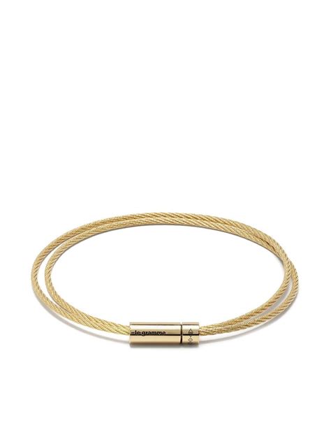 Yellow Gold G Polished Yellow Gold Double Cable Bracelet From Le