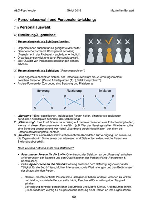 Arbeits Und Organisationspsychologie Kapitel Personalauswahl Und