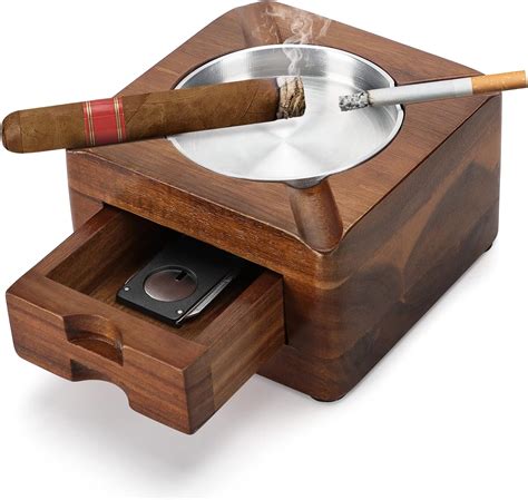 Amazon Tesonway Cigar Ashtray Wooden Ashtray Square Ashtray