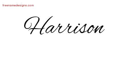 Cursive Name Tattoo Designs Harrison Free Graphic Free Name Designs