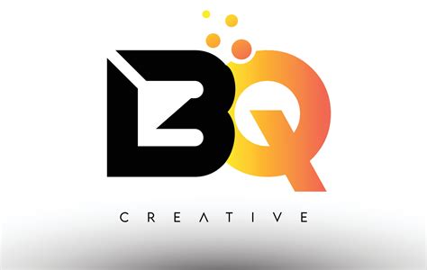 BQ Black Orange Letter Logo Design BQ Icon With Dots And Bubbles