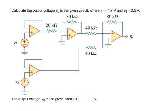 Solved Calculate The Output Voltage Vo In The Given Circuit Chegg