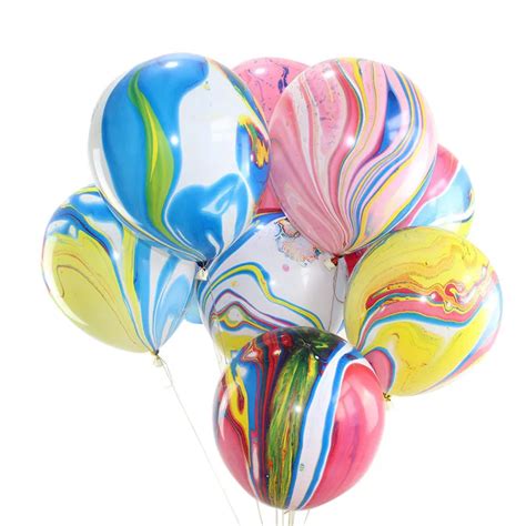 10pcs Balloon Set Marble Agate Style Latex Balloons Birthday Marriage