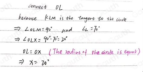 Solved C The Diagram Below Shows A Circle With Centre O Klm Is The