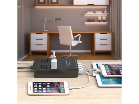 Zettaguard Mini Outlet Travel Power Strip Surge Protector With Usb