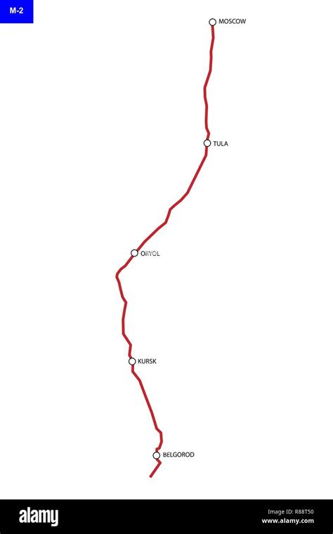 Russian route M-2 Crimea. Highway Moscow - Ukraine. Road map of Russia ...