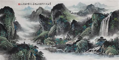 asian chinese painting calligraphy famous watercolor painting artist ...