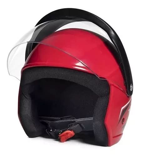 Capacete Aberto Taurus Wind Visor Vermelho Brilhante E Preto