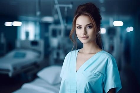 Premium Ai Image Portrait Beautiful Young Nurse In The Hospital