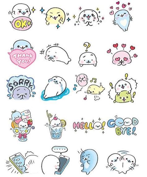 Line Stickers Themes Cute Cartoon Drawings Cute Stickers Cute Riset