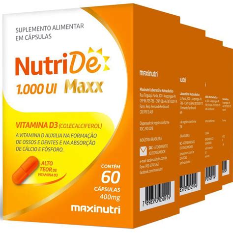 Kit Caixas Nutride Maxx Vitamina D Ui Mg C Psulas Maxinutri