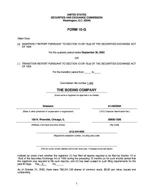 Fillable Online Sec Form Q The Boeing Company Securities And