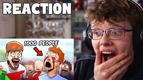 Draven S Mr Beast Blinds 1 000 People By Avocado Animations REACTION