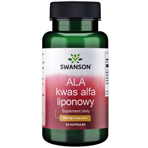 Swanson Ala Kwas Alfa Liponowy Alpha Lipoic Acid 600mg 60 Kapsułek