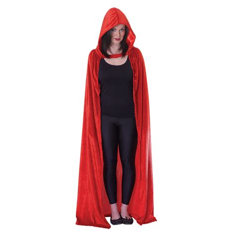 Velvet Red Hooded Cloak Bristol Novelty