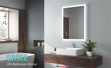 EMKE 800 X 600 Mm Backlit Illuminated Bluetooth Bathroom Mirror With