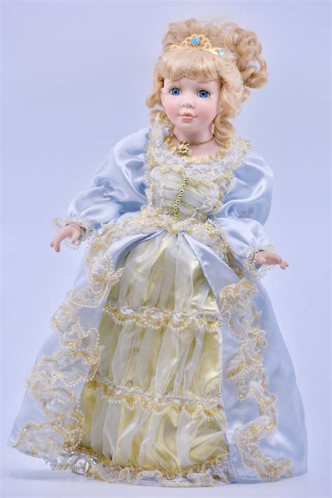 Sold At Auction Collector Porcelain Doll Blonde Hair Blue Eyes