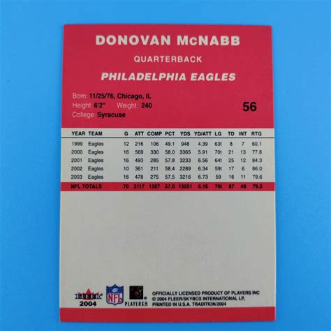 2004 Fleer Tradition 56 Donovan McNabb For Sale Online EBay