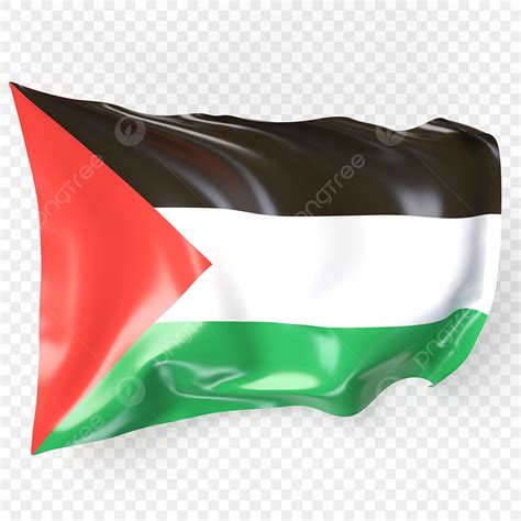 Palestine Flag Clipart Transparent Background Waving Palestine Flag D