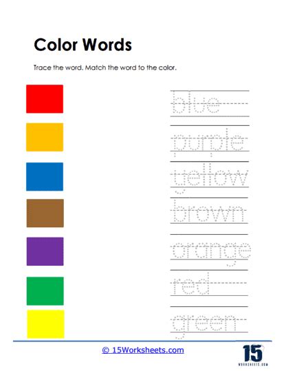 Color Words Worksheets 15