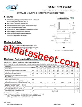 Ss Datasheet Pdf Microdiode Electronics Jiangsu Co Ltd