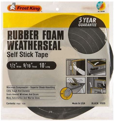 Frost King Black Rubber Foam Weather Stripping Tape For Auto and Marine ...