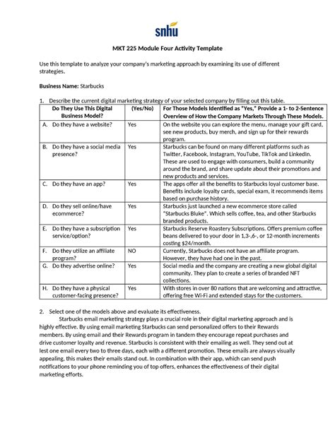 Mkt Module Short Answer Assignment Mkt Module Four Activity