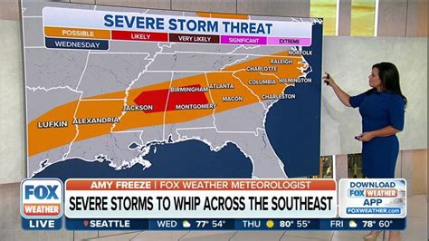 Severe Storms To Whip Across Southeast On Wednesday Latest Weather