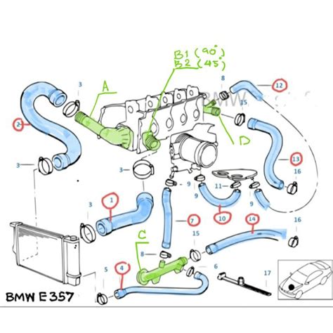 ท่อน้ำ Water Hoses Cooling System Water Hoses Bmw E36 E34 Z3 เครื่อง M40 M41 M42 M43 M44 M50