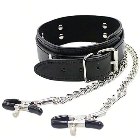 Sex Toys Nipple Clamps Neck Collar Restraints BDSM Bondage Sex Set For