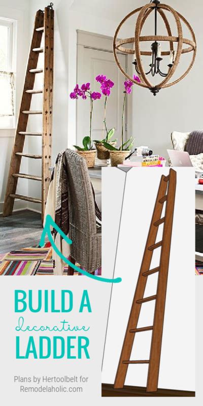 Easy DIY Decorative Ladder Woodworking Plan Remodelaholic