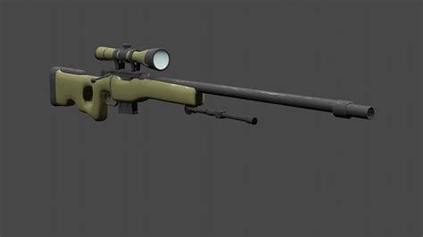 Awm Gun 3d Model Cgtrader