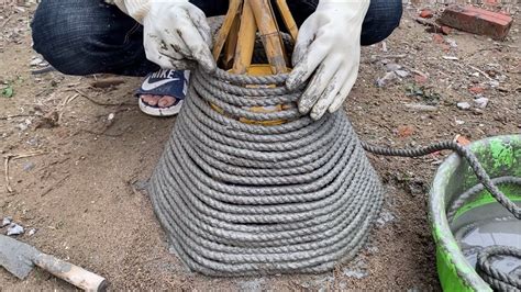 Amazing Ideas From Cement And Ropes How To Make Simple Pots At Home Diy Cement