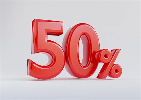 Isolated of red fifty percentage or 50 percent for special offer of ...