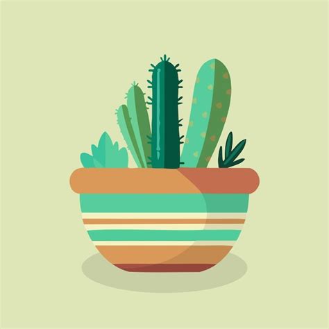 Premium Vector Cute Cactus Succulent Pot Icon