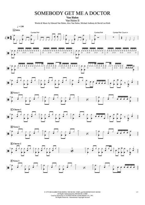 Tablature Somebody Get Me A Doctor De Van Halen Guitar Pro Full