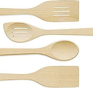 Amazon Wooden Spoons Set Of 4 Organic Natural Nonstick Wood