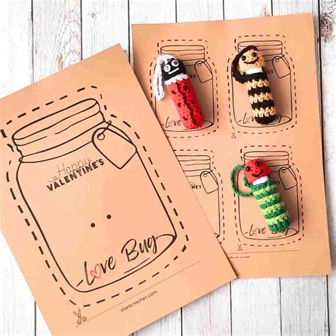 Love Bug Mason Jars Template Printable Pdf Editable With Start Crochet