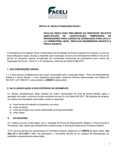 Fillable Online DIVULGA RESULTADO PRELIMINAR DO PROCESSO SELETIVO Fax