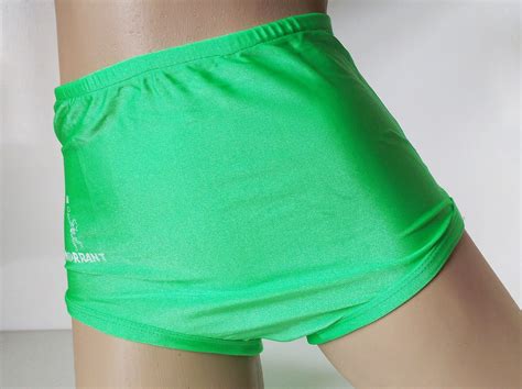 Lime Green Nylon Spandex Sports Netball Gym Panties Knickers Briefs Uk