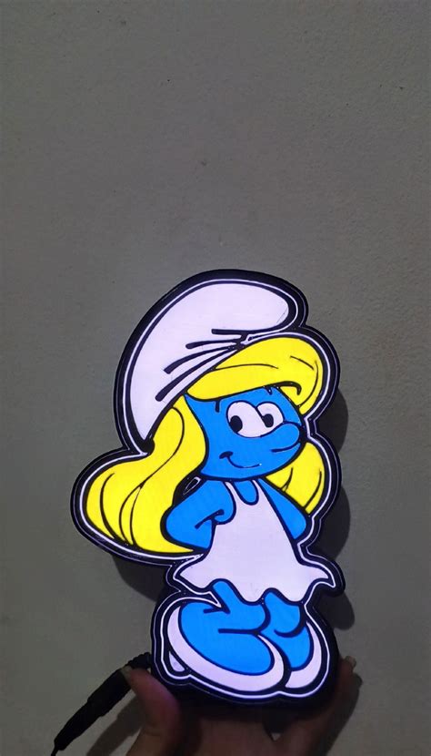 Luminoso Led Smurfette Lumin Ria Elo Produtos Especiais