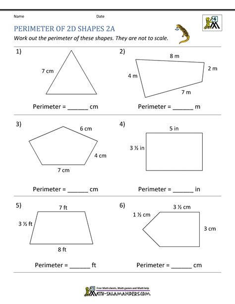 Perimeter Of Irregular Shapes Hard Worksheets