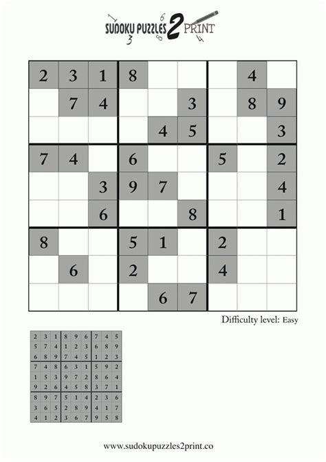 Sudoku Printable Sheets With Answer