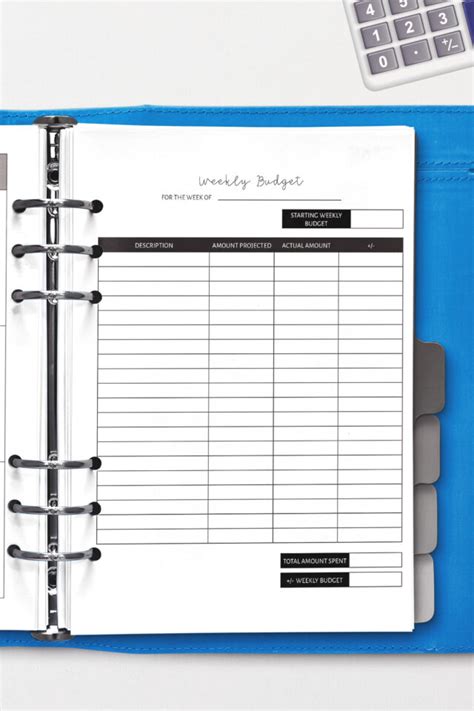 Weekly Expense Tracker Printable Example Planner Mom Envy