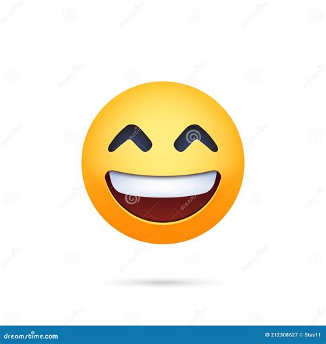 Grinning Face With Smiling Eyes Facebook Emoji With Shadow On A White