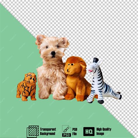 Toy zoo animals isolated on transparent background | Premium AI