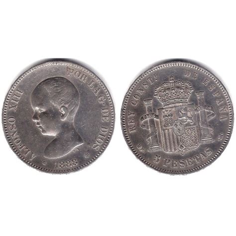 Alfonso Xiii Pesetas Bc Mbc Plata Ceca De Madrid