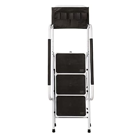 SUPPORT PLUS Folding 3 Step Safety Step Ladder Padded Side Handrails