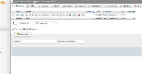 Cara Menambah Menghapus Dan Mengedit Table Pada Database Phpmyadmin